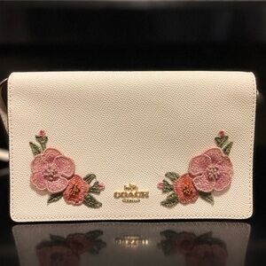 Coach F29397 Floral Embroidered Crossbody Wallet